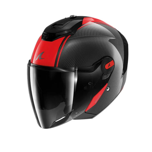 SHARK RS JET PELLE CARBON Moto Caschi Rosso Carbonio