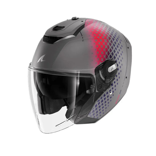 SHARK RS Stride Moto Caschi Jet Argento opaco Viola Blu