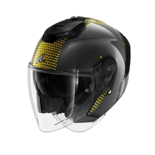 SHARK JET CARBON IKONIK Carbon Moto Jet Caschi Cromo Oro