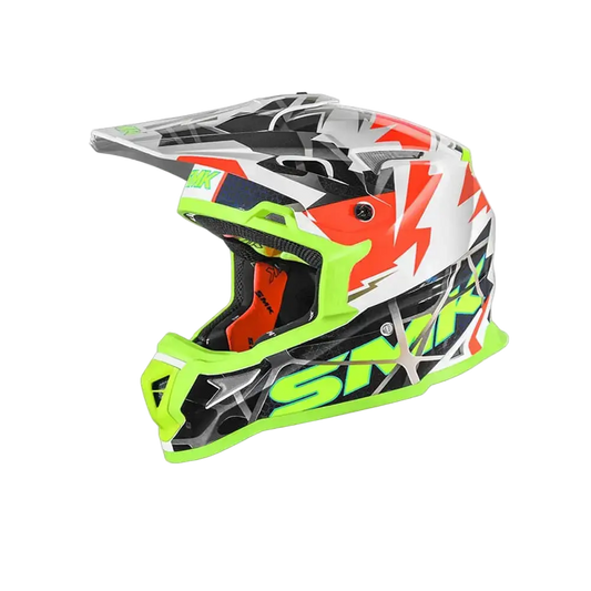 SMK ALLTERRA FULMINE GL174 Moto Cross Caschi Bianco Rosso Giallo Flou