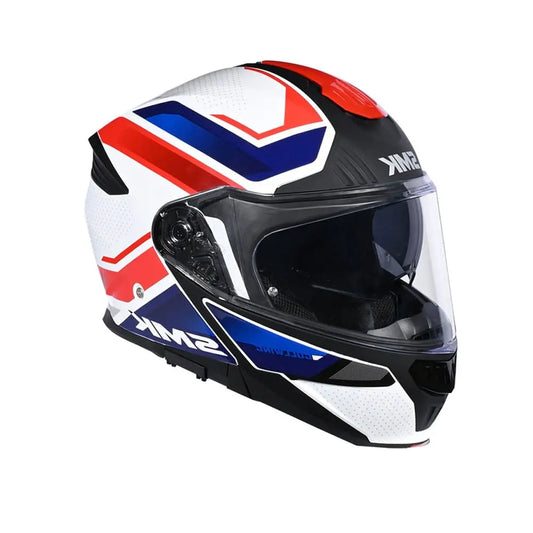 SMK GULLWING GL153 Moto Modulare Caschi Bianco Rosso Blu