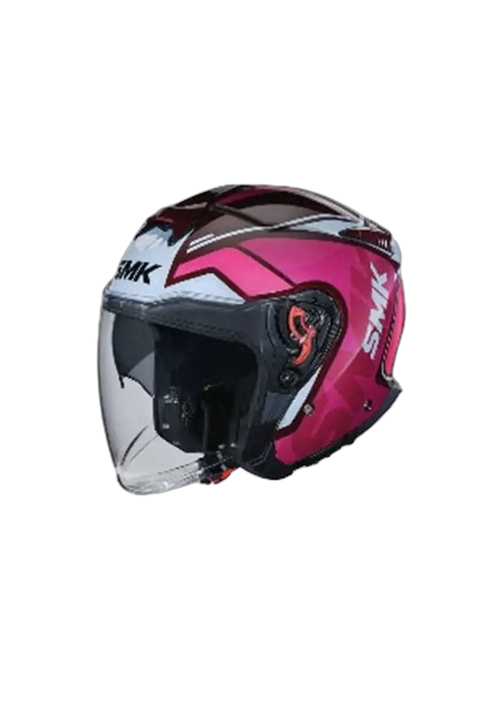 SMK GTJ TOURER GL363 Moto Casco Jet Caschi Rosa Bianco Marrone