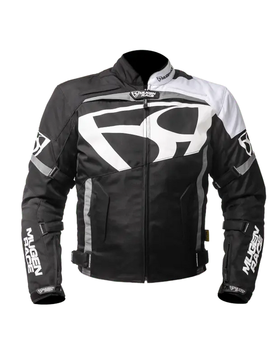 MUGENRACE AGGRESSORE-T Moto Tessile Giacca Bianco Nero