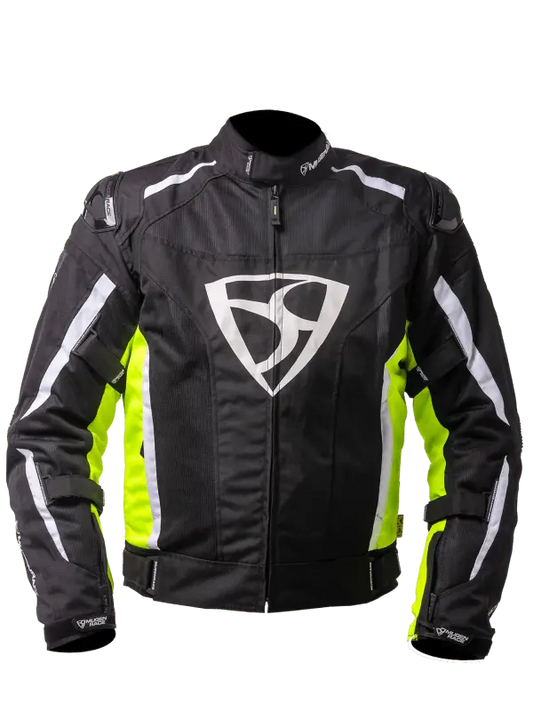 MUGENRACE DIAVOLO-1 Moto Tessile Giacca Nero Giallo Fluo Bianco