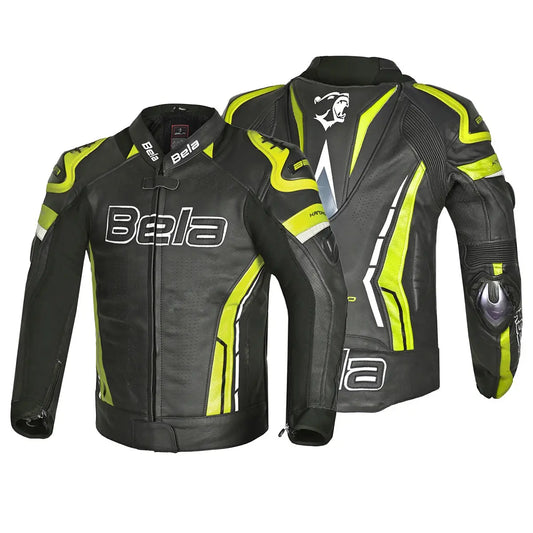 Bela Rocket Nero Giallo Men Giacca (Pelle Di Canguro Mix)