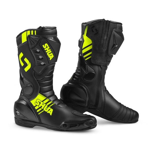 Bota de moto Shua Super Tech Racing/Track - Negro/Amarillo – Yamoto.it