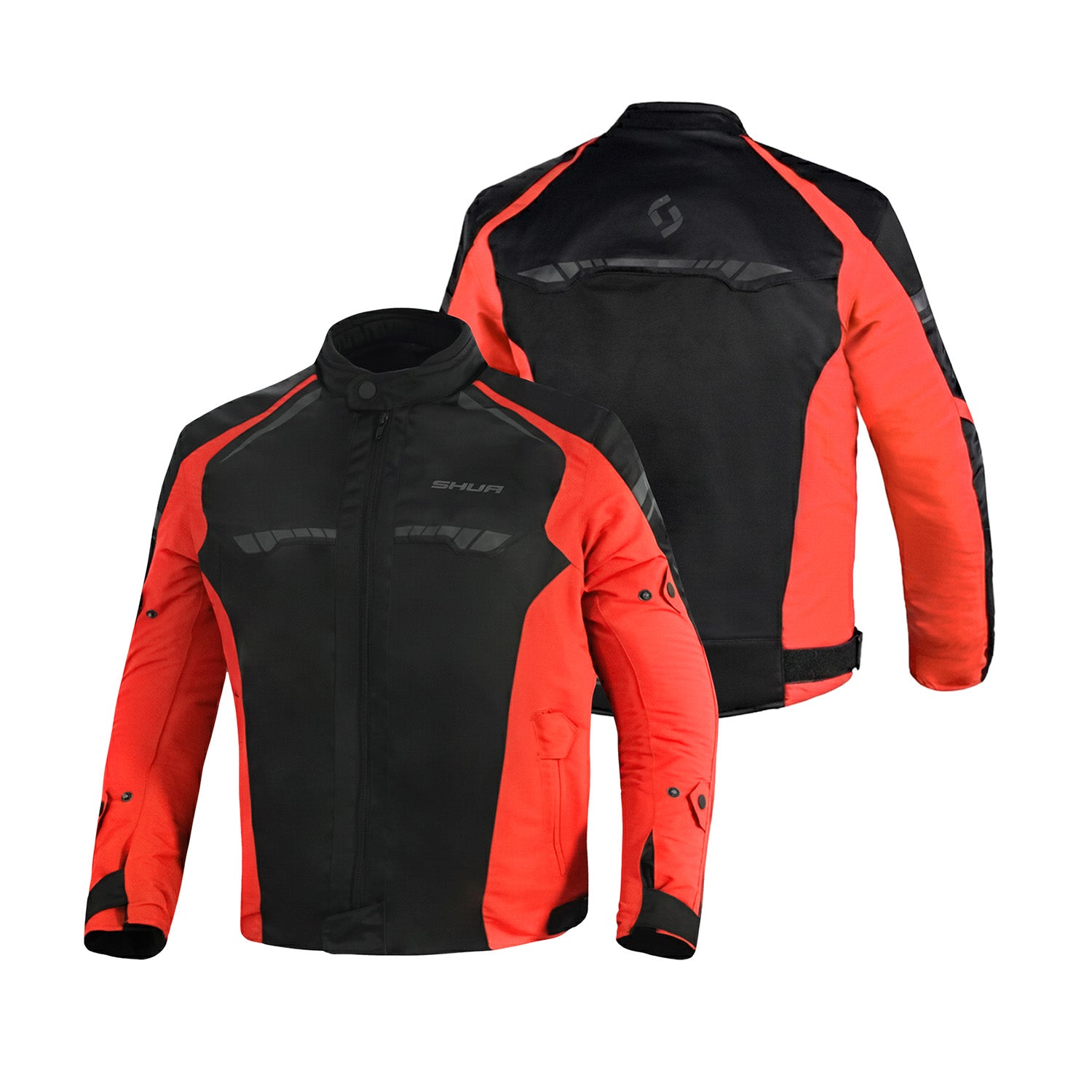 SHUA IMMORTAL GIACCA MOTO UOMO TESSUTO NERO ROSSO
