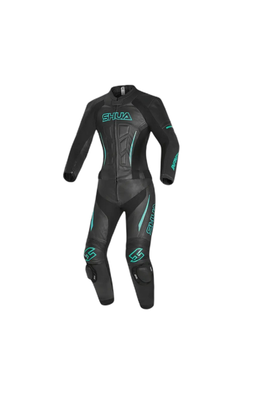 Shua Infinity Tuta Moto donna 2 pezzi Nero/terquise