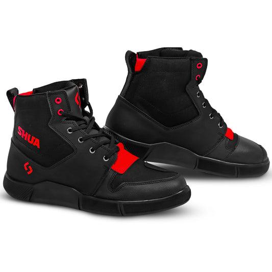 SHUA ODDIN STIVALI URBANI MOTO UOMO NERO ROSSO – Yamoto.it