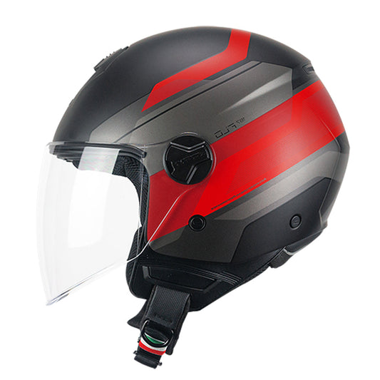 CGM 167K FLO CITY Cara Abierta Jet Casco Negro Rojo Mate Largo – Yamoto.it