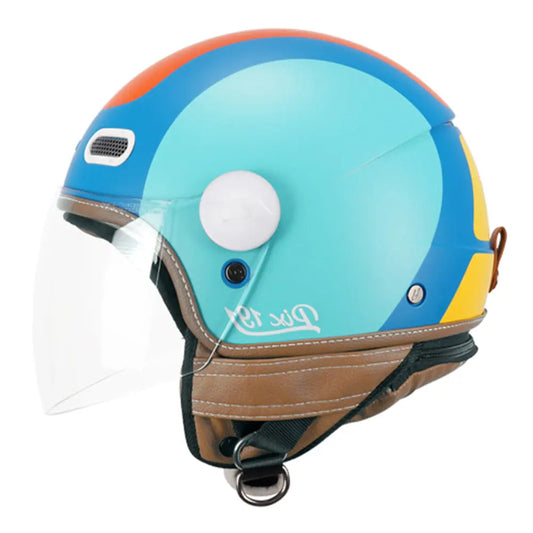 CGM 191G PIX SPRINT Jet Caschi Azzurro Opaco Arancione Lungo