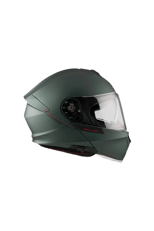 MT GENESIS SV SOLID A6 Integrale Moto Modulare Caschi Verde Opaco