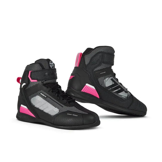 SEVENTY SD-BR2 VELOCE Botas De Moto Unisex De Verano Negro/Rosa/Blanco - BOTAS