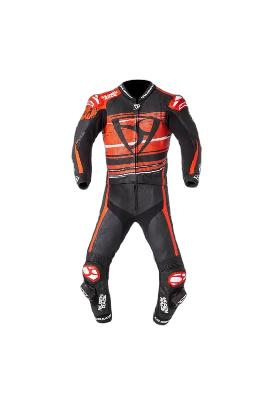 MUGENRACE MNR-2008 Rc-Max Due Pezzi Tuta Pelle Bianca Nera Rossa