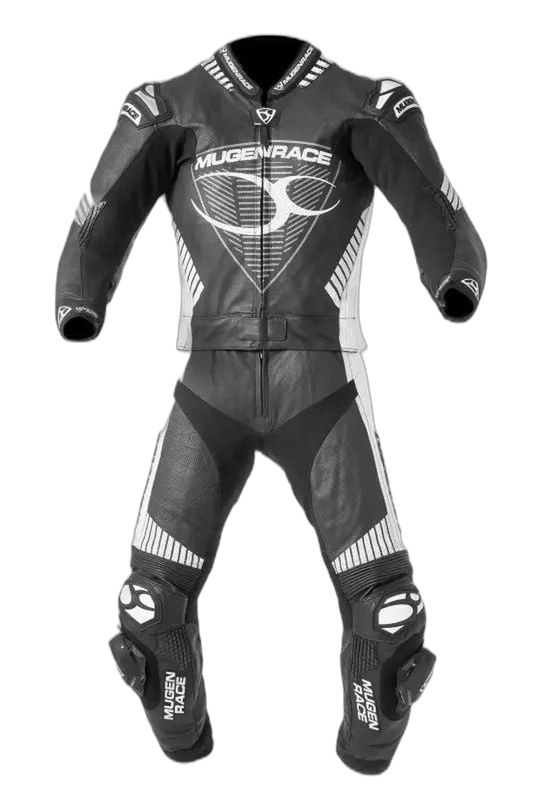 MUGENRACE MNR-1711 Tuta in pelle Impegnato Nero Bianco
