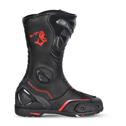 Bela Strip Black Rosso Racing stivali left
