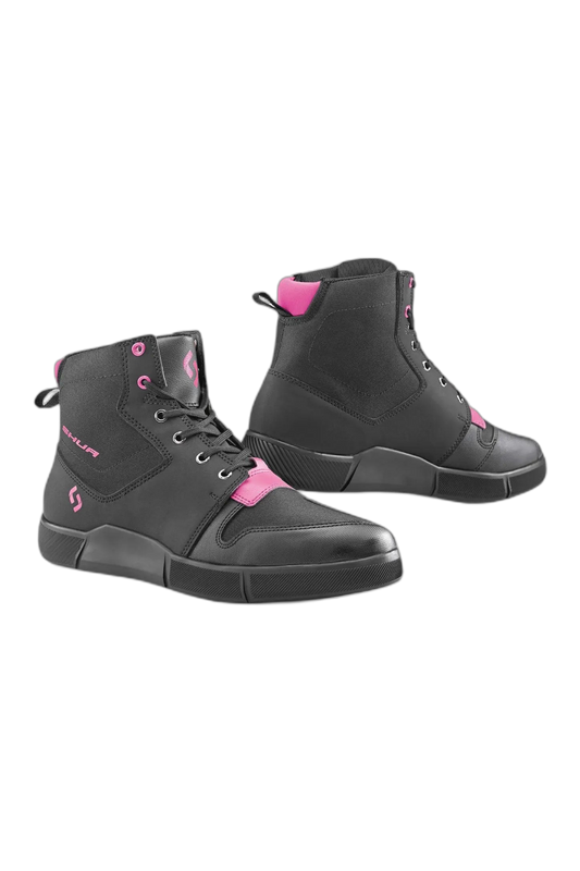 SHUA - Oddin Scarpe Da Moto Urban Donna - Neri Rosa
