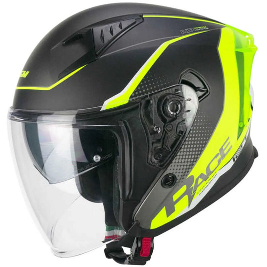 CGM 127G DEEP RACE Motociclo Jet Caschi Grafite Giallo fluo opaco