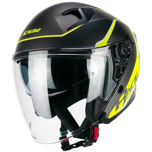 CGM 127G DEEP RACE Motociclo Jet Caschi Grafite Giallo fluo opaco