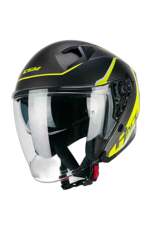 CGM 127G DEEP RACE Motociclo Jet Caschi Grafite Giallo fluo opaco