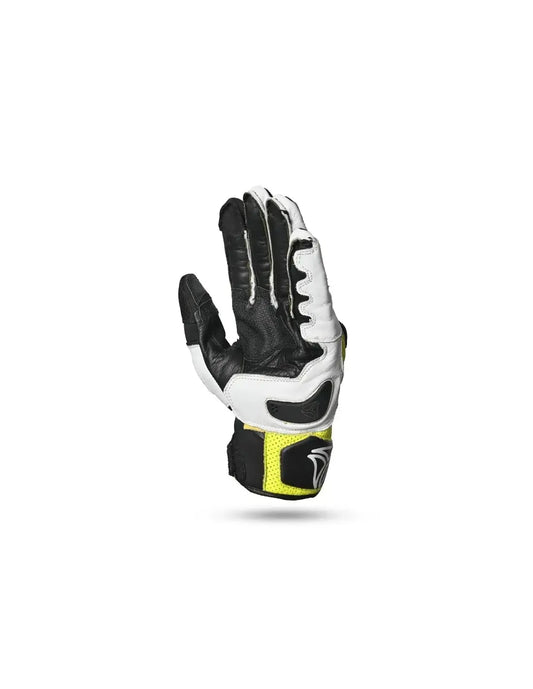 R-TECH - GUANTE PIEL ROCCO Racing Nero/Amarillo Farina back