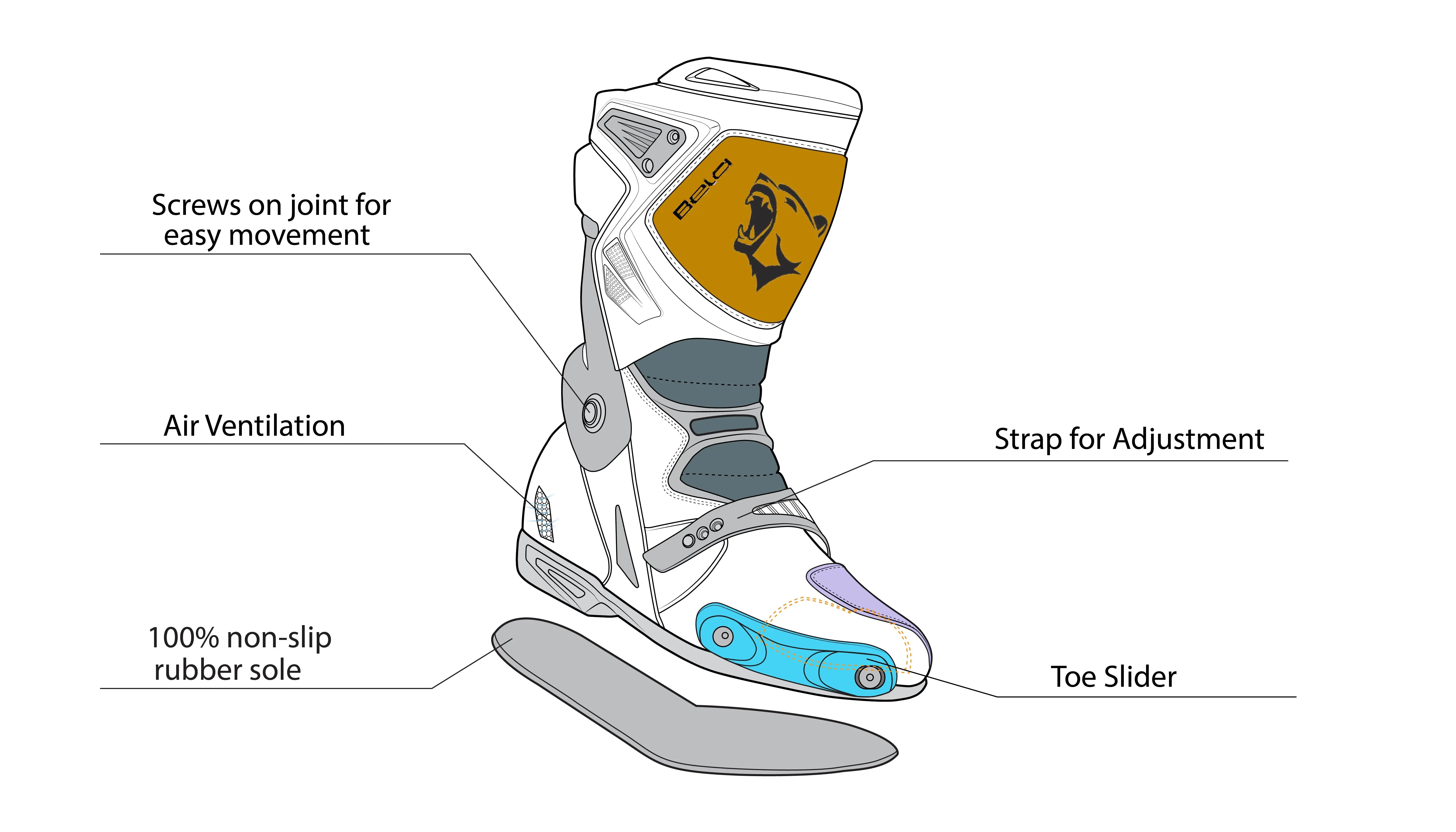 Bela Race Pro Nero/Blanco/Rosso Stivale Da Corsa description 2