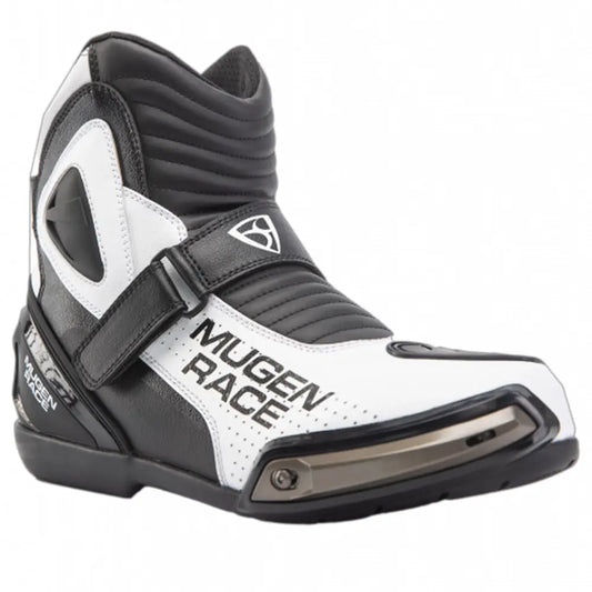 MUGENRACE MNR-2391 Hurry Moto Corti Stivali Nero Bianco