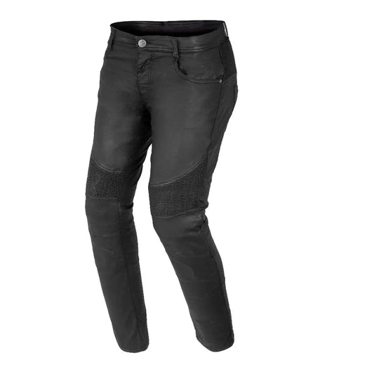 Bela Cat Lady Wax Coated Denim Pantalone Nero