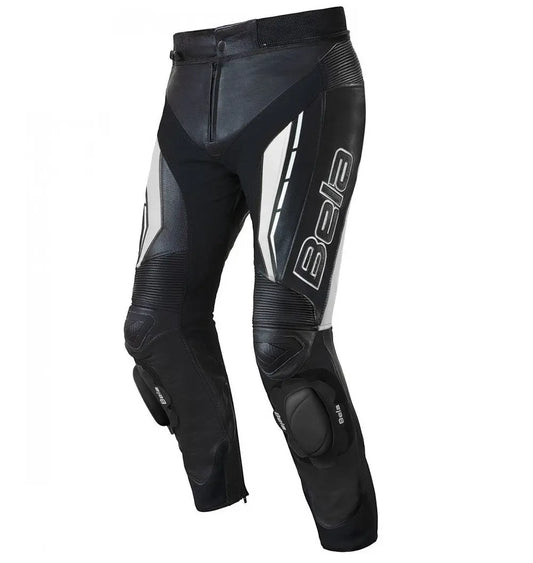 Bela Rocket Nero Bianco UOMO Pantalone (Pelle Di Canguro Mix) front