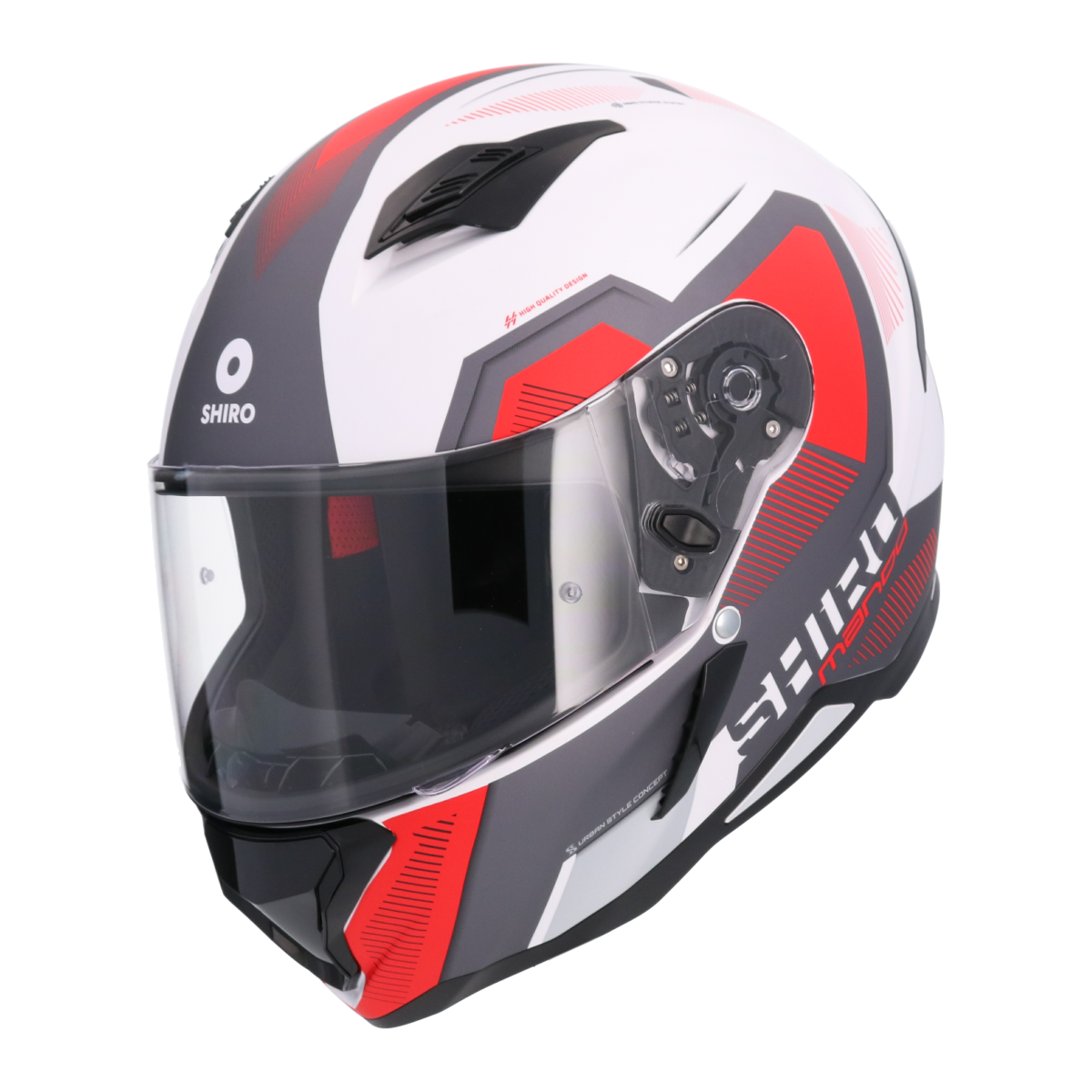 SHIRO CASCO HUNTER SH-890 MANDO BLANCO MATE_ROJO 
