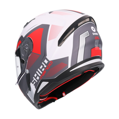 SHIRO CASCO HUNTER SH-890 MANDO BLANCO MATE_ROJO 