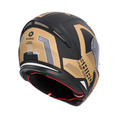 SHIRO HUNTER SH-890 MANDO MOTO INTEGRALI CASCHI NEGRO OPACO NERO ORO 