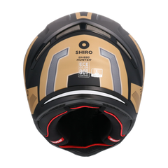 SHIRO HUNTER SH-890 MANDO MOTO INTEGRALI CASCHI NEGRO OPACO NERO ORO 