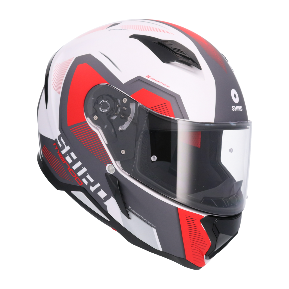 SHIRO CASCO HUNTER SH-890 MANDO BLANCO MATE_ROJO 
