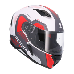 SHIRO CASCO HUNTER SH-890 MANDO BLANCO MATE_ROJO 