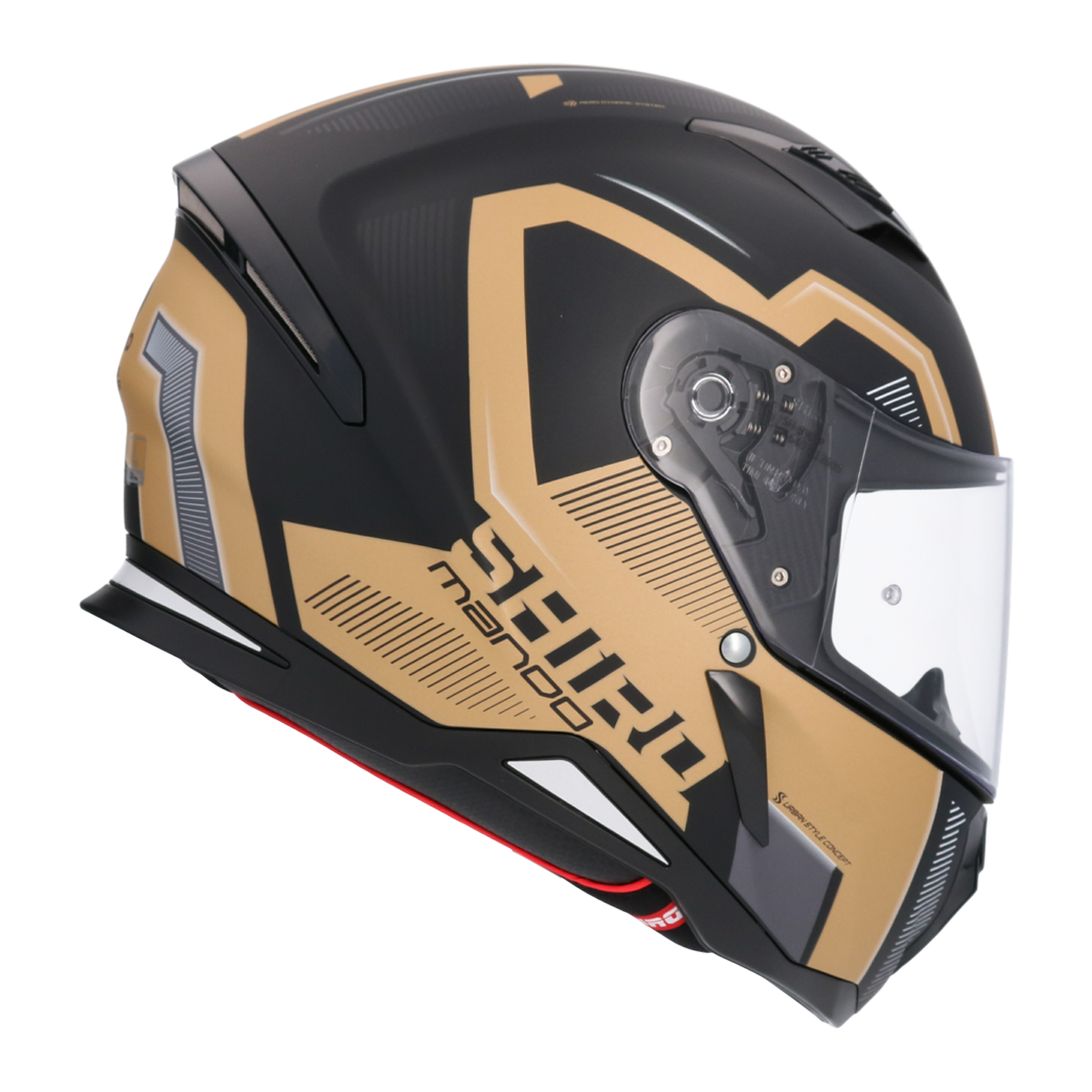 SHIRO HUNTER SH-890 MANDO MOTO INTEGRALI CASCHI NEGRO OPACO NERO ORO 