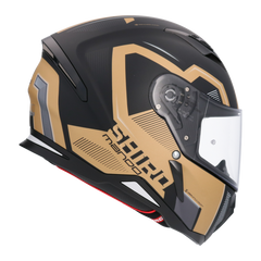 SHIRO HUNTER SH-890 MANDO MOTO INTEGRALI CASCHI NEGRO OPACO NERO ORO 