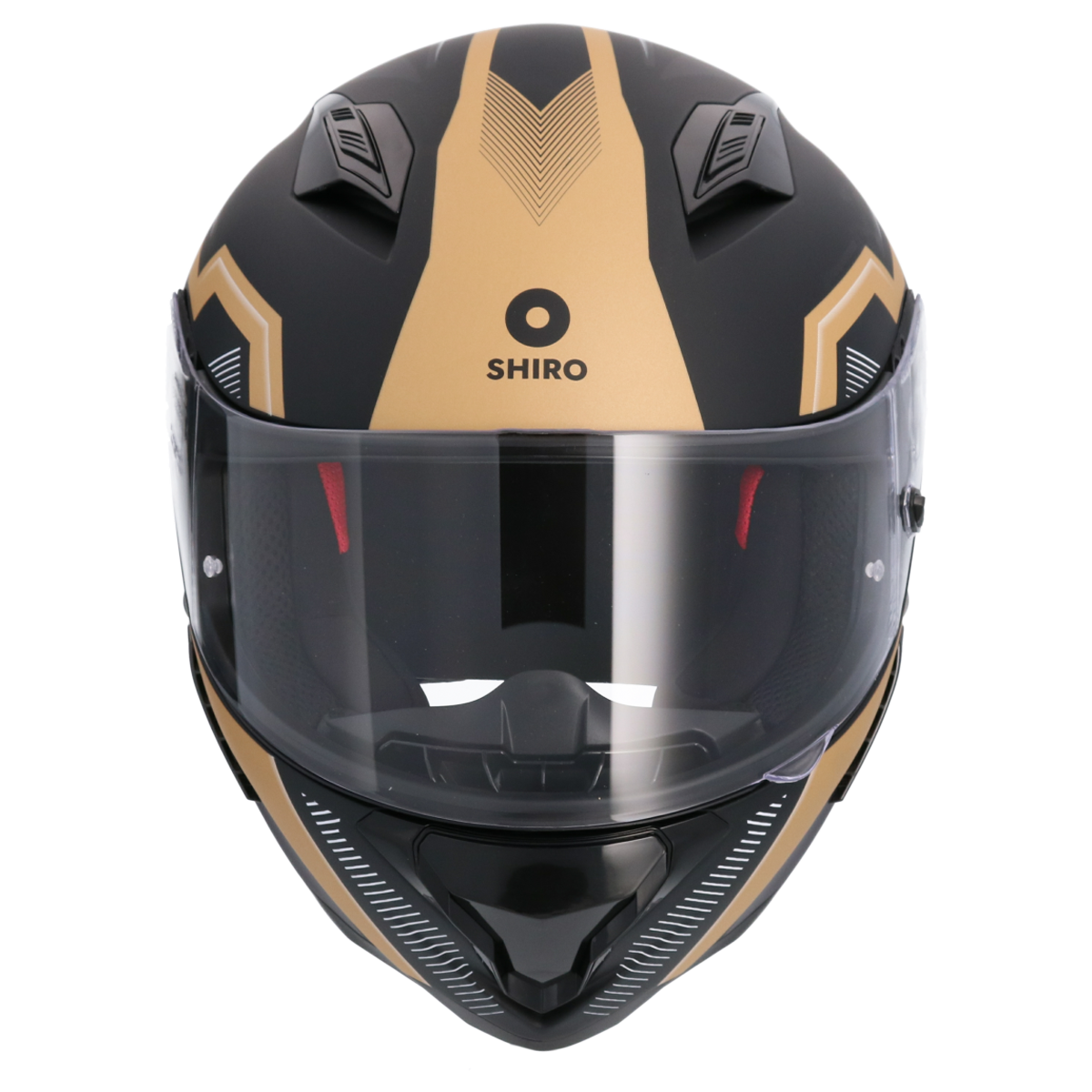SHIRO HUNTER SH-890 MANDO MOTO INTEGRALI CASCHI NEGRO OPACO NERO ORO 