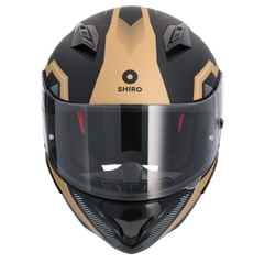 SHIRO HUNTER SH-890 MANDO MOTO INTEGRALI CASCHI NEGRO OPACO NERO ORO 