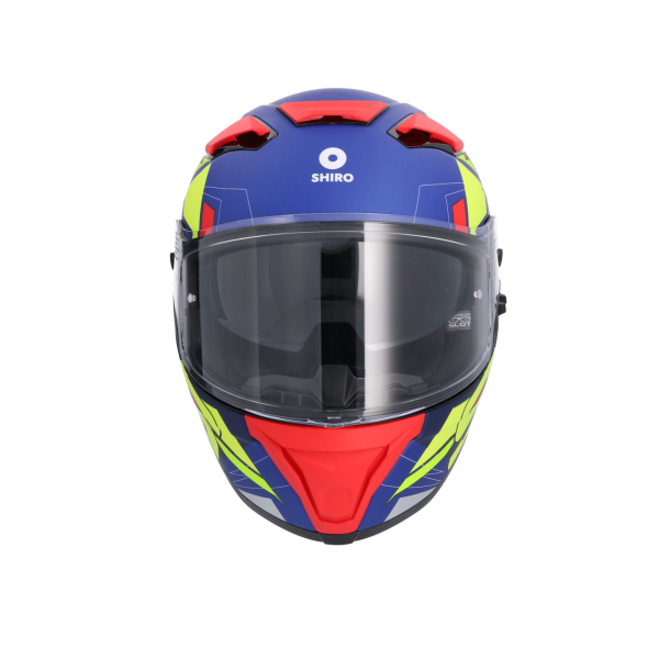 SHIRO ALPHA UPGRADE MOTO INTEGRALI CASCHI OPACO BLU NERO ROSSO 