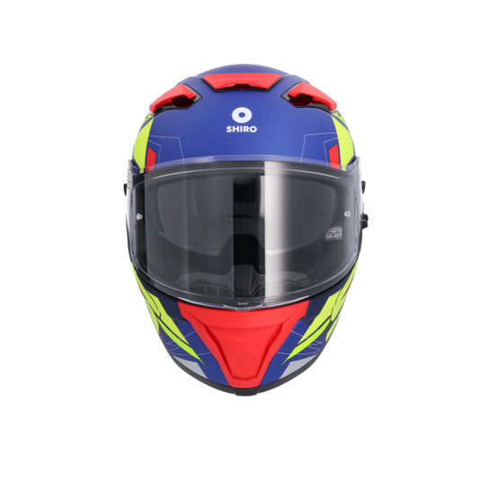 SHIRO ALPHA UPGRADE MOTO INTEGRALI CASCHI OPACO BLU NERO ROSSO 
