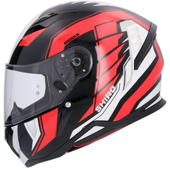 SHIRO CASCO  HUNTER SH-890 EDGE NEGRO_ROJO 