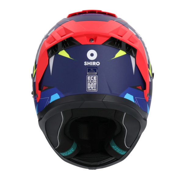 SHIRO ALPHA UPGRADE MOTO INTEGRALI CASCHI OPACO BLU NERO ROSSO 