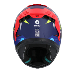 SHIRO ALPHA UPGRADE MOTO INTEGRALI CASCHI OPACO BLU NERO ROSSO 