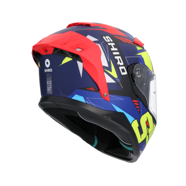 SHIRO ALPHA UPGRADE MOTO INTEGRALI CASCHI OPACO BLU NERO ROSSO 