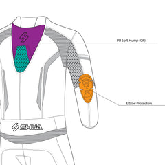 SHUA INFINITY TUTA MOTO PELLE 1PC UOMO NERO BLU 