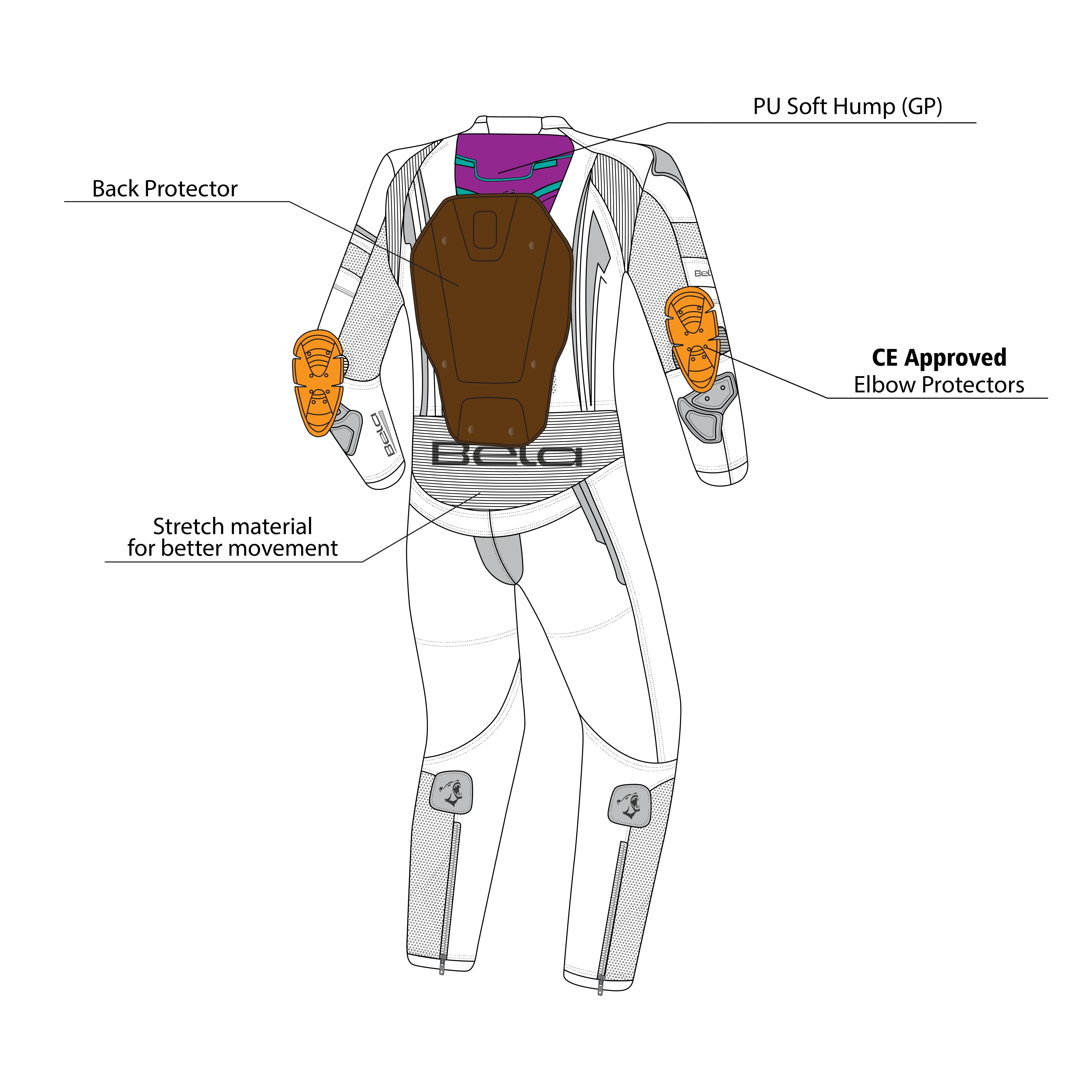 Bela Beast Nera / Bianca / Gialla / Blu Tuta intera (1 pezzo) 