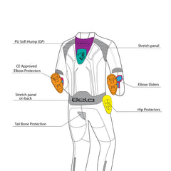 BELA X RACE TUTA IN PELLE 1 PEZZO NERO/BIANCO UOMO 
