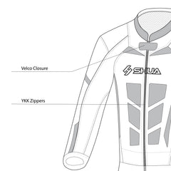 SHUA INFINITY TUTA MOTO PELLE 1PC UOMO NERO BLU 