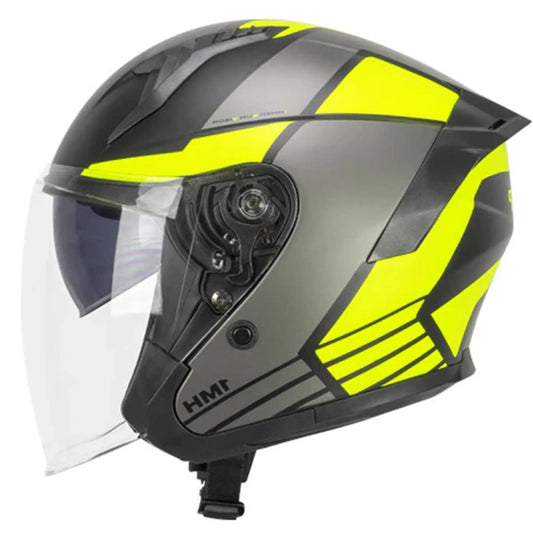 SKA-P 1MHG JEDI SPORT Moto Jet Caschi Nero Giallo fluo opaco